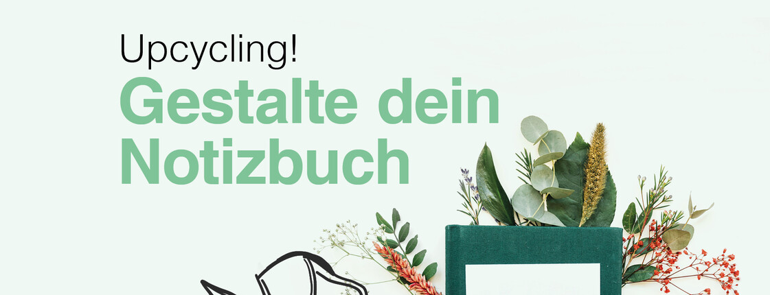 Wir gestalten Notizbücher aus gebrauchten Materialien. Daraus entstehen tolle Upcycling-Produkte.